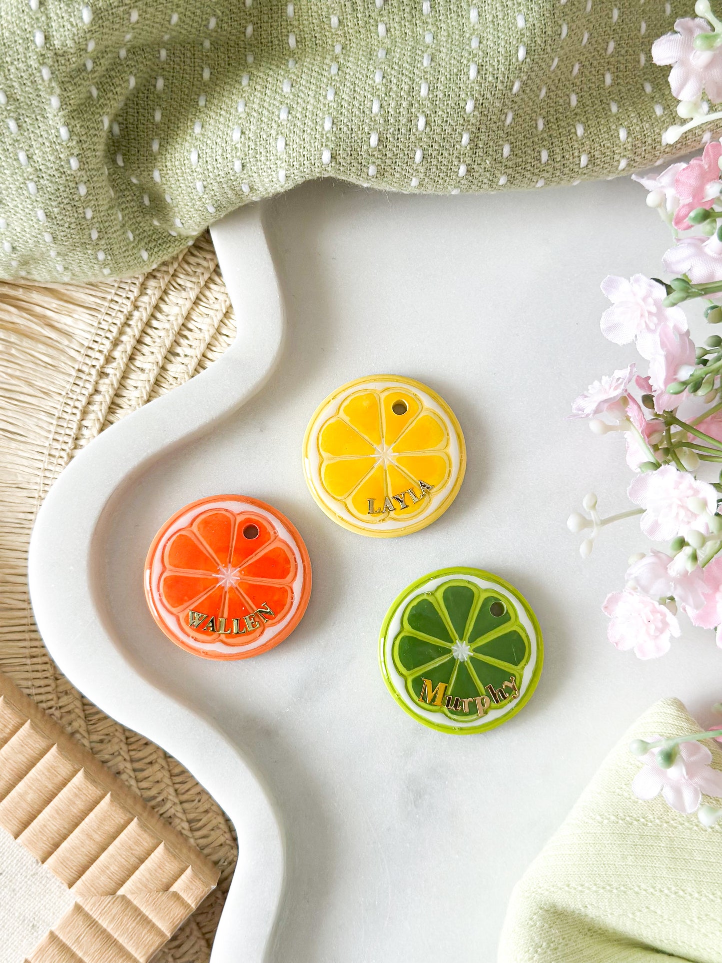 citrus fruit slice | pet id tag