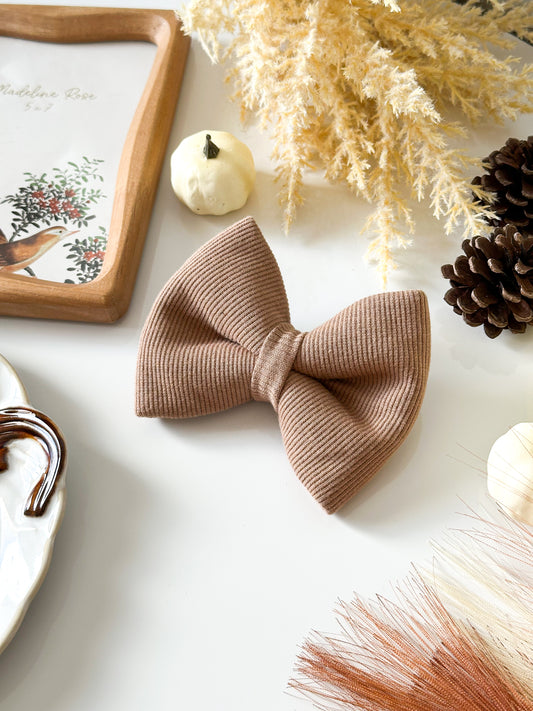 mocha classic dog bow