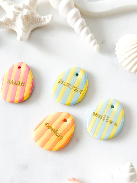 cabana stripes | pet id tag