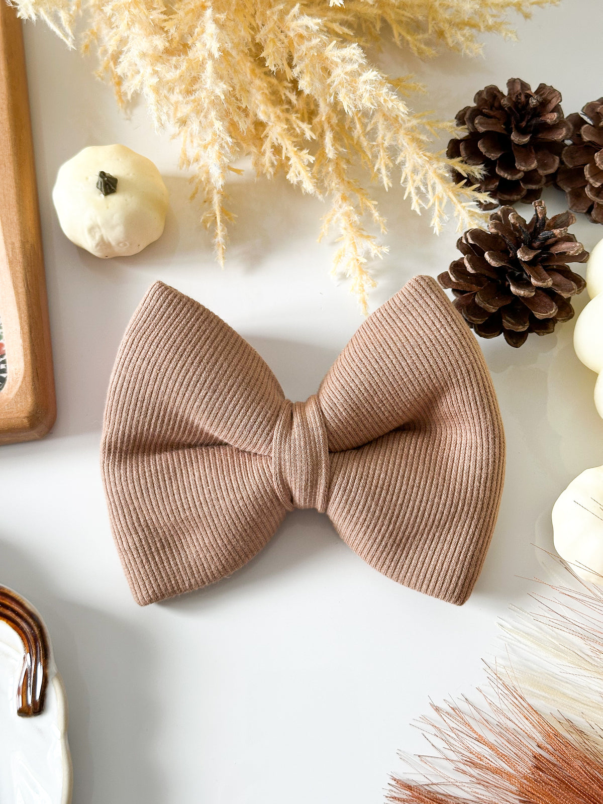 mocha classic dog bow