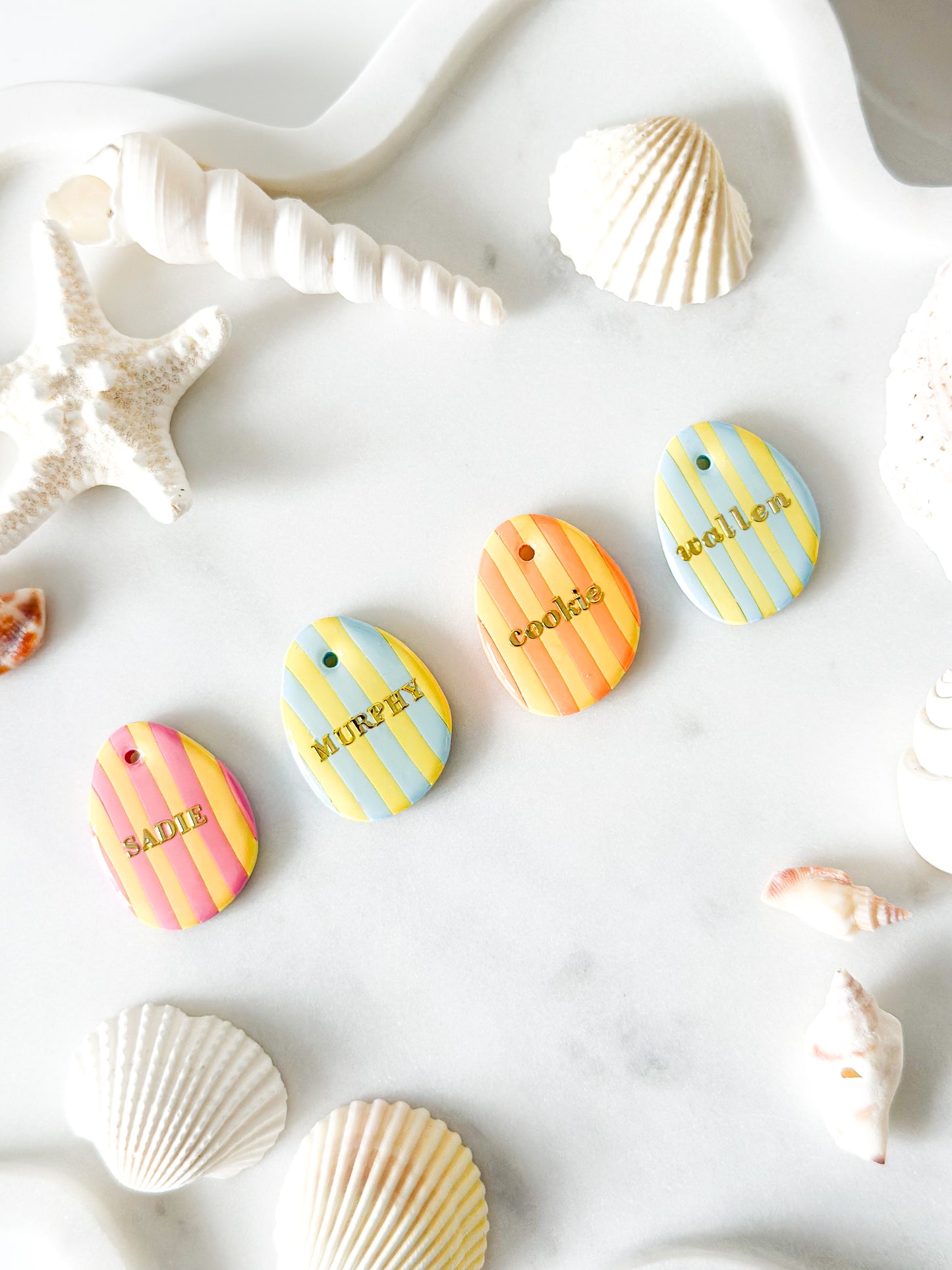 cabana stripes | pet id tag