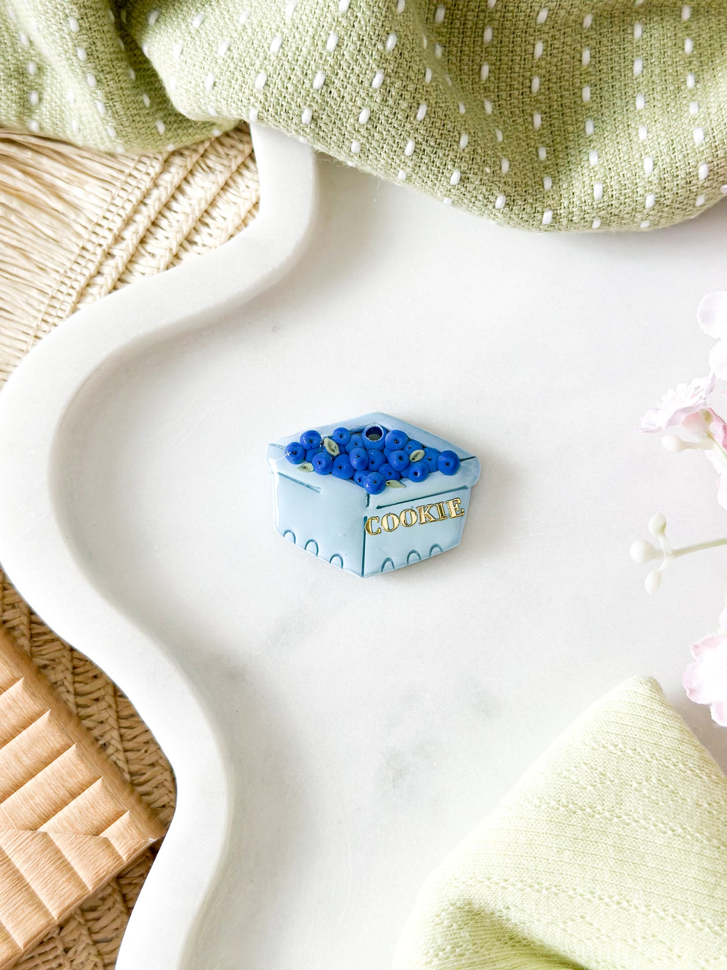 basket of blueberries | pet id tag