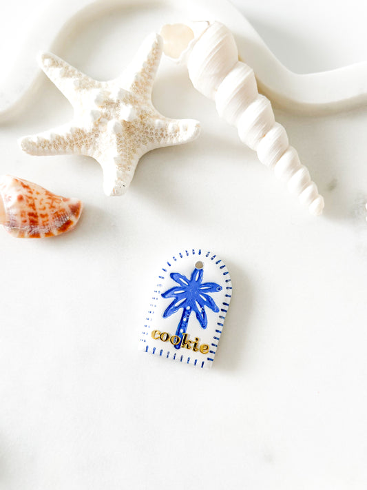 island palm | pet id tag