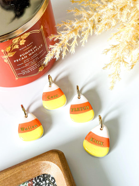 candy corn| pet id tag