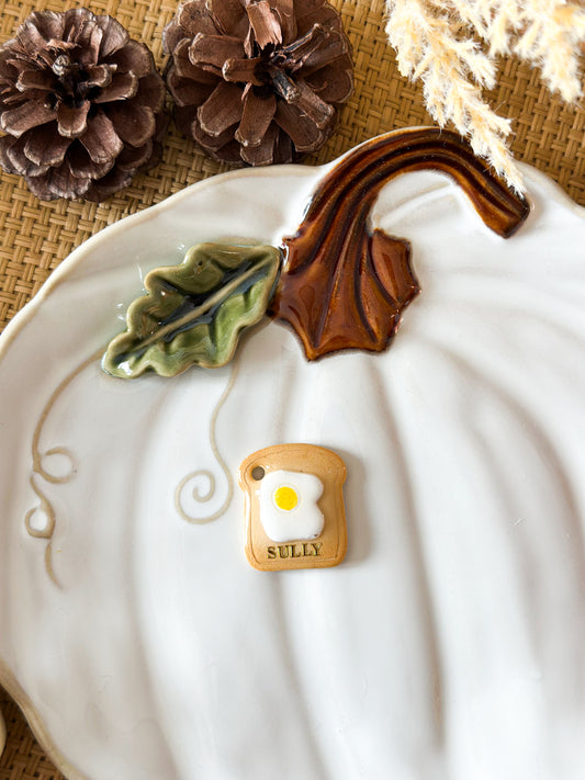 toast and egg | pet id tag