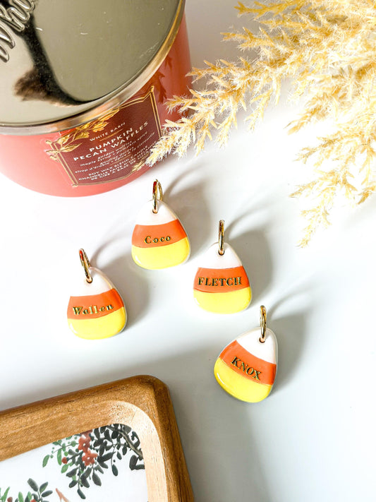 candy corn| pet id tag