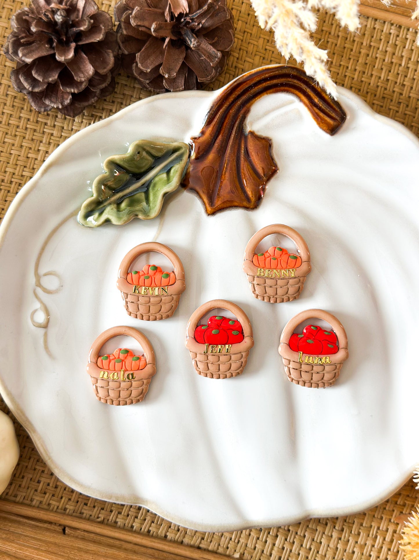 fall basket | pet id tag
