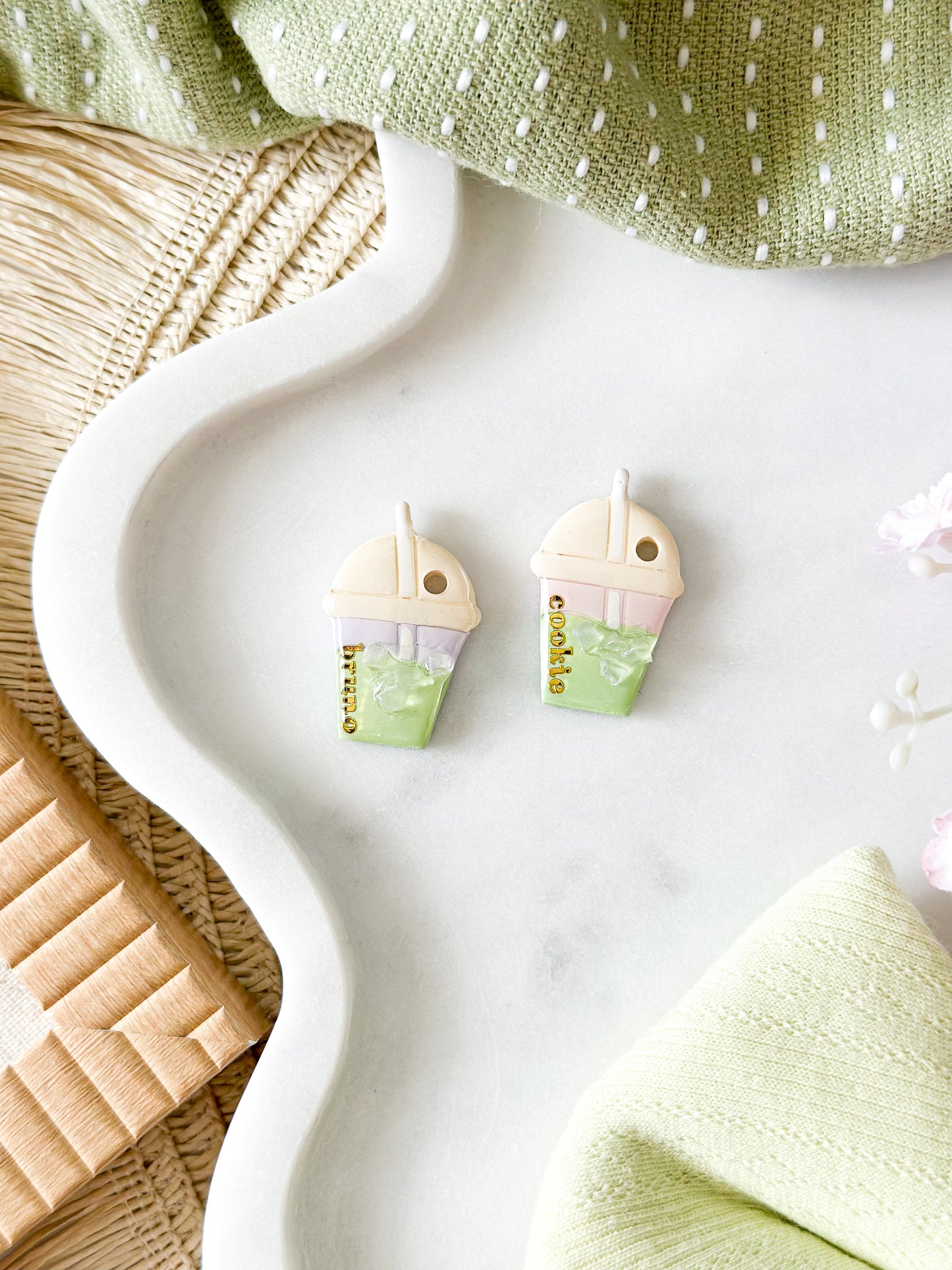 iced matcha latte | pet id tag