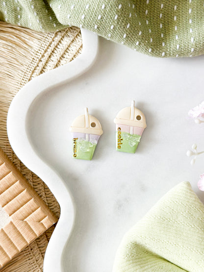 iced matcha latte | pet id tag