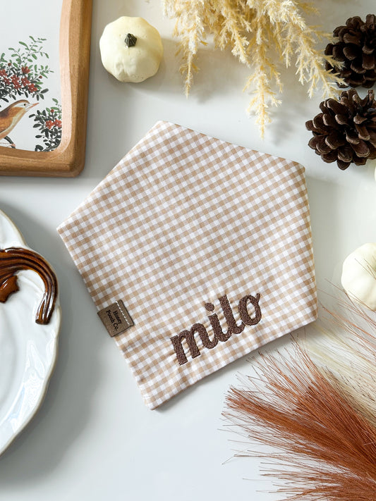 neutral gingham | pet bandana