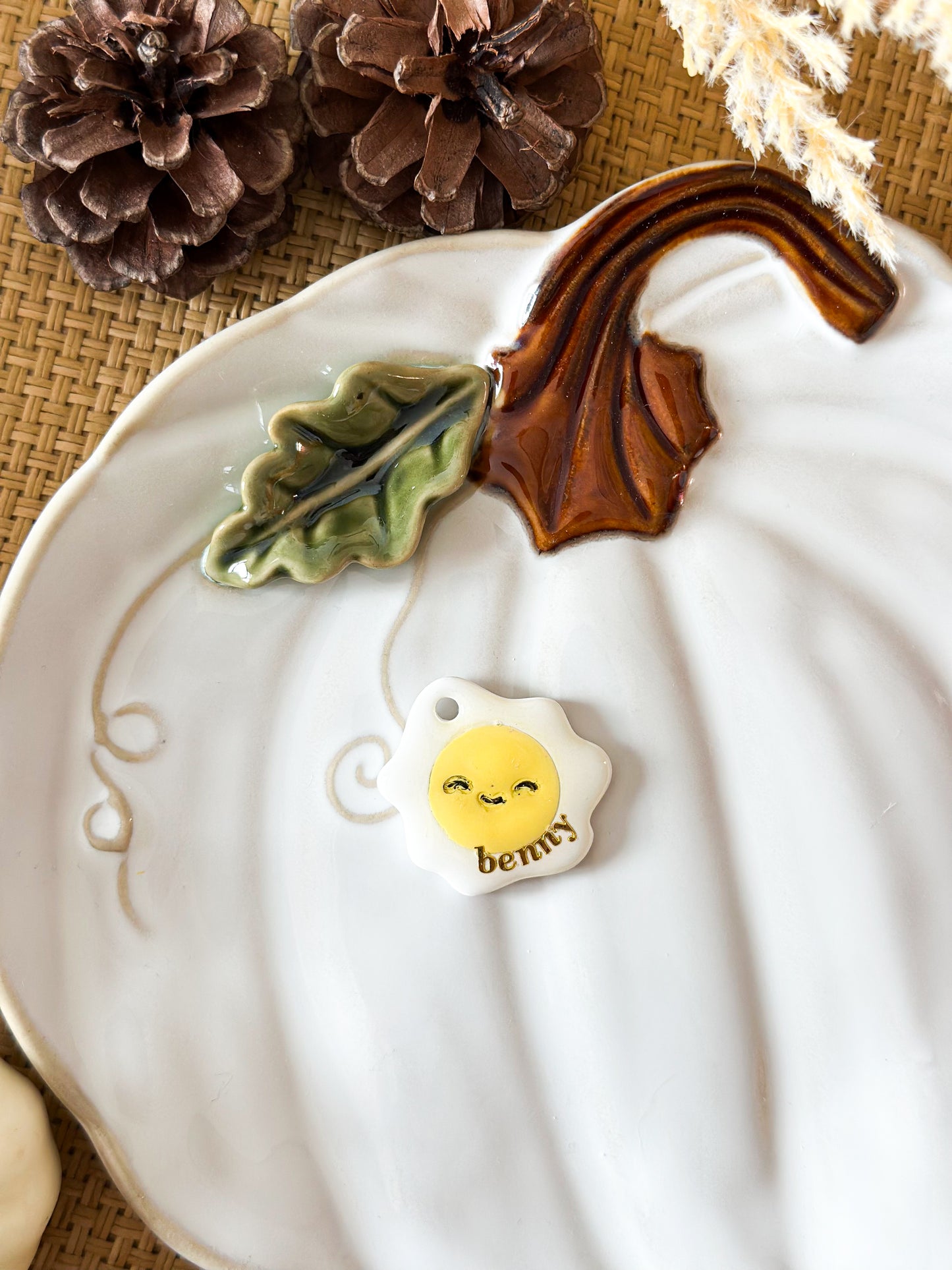 fried egg | pet id tag