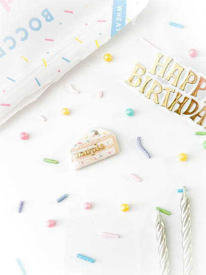 confetti cake slice | pet id tag
