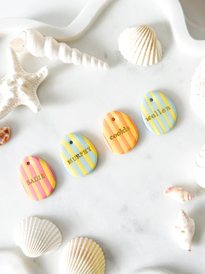 cabana stripes | pet id tag