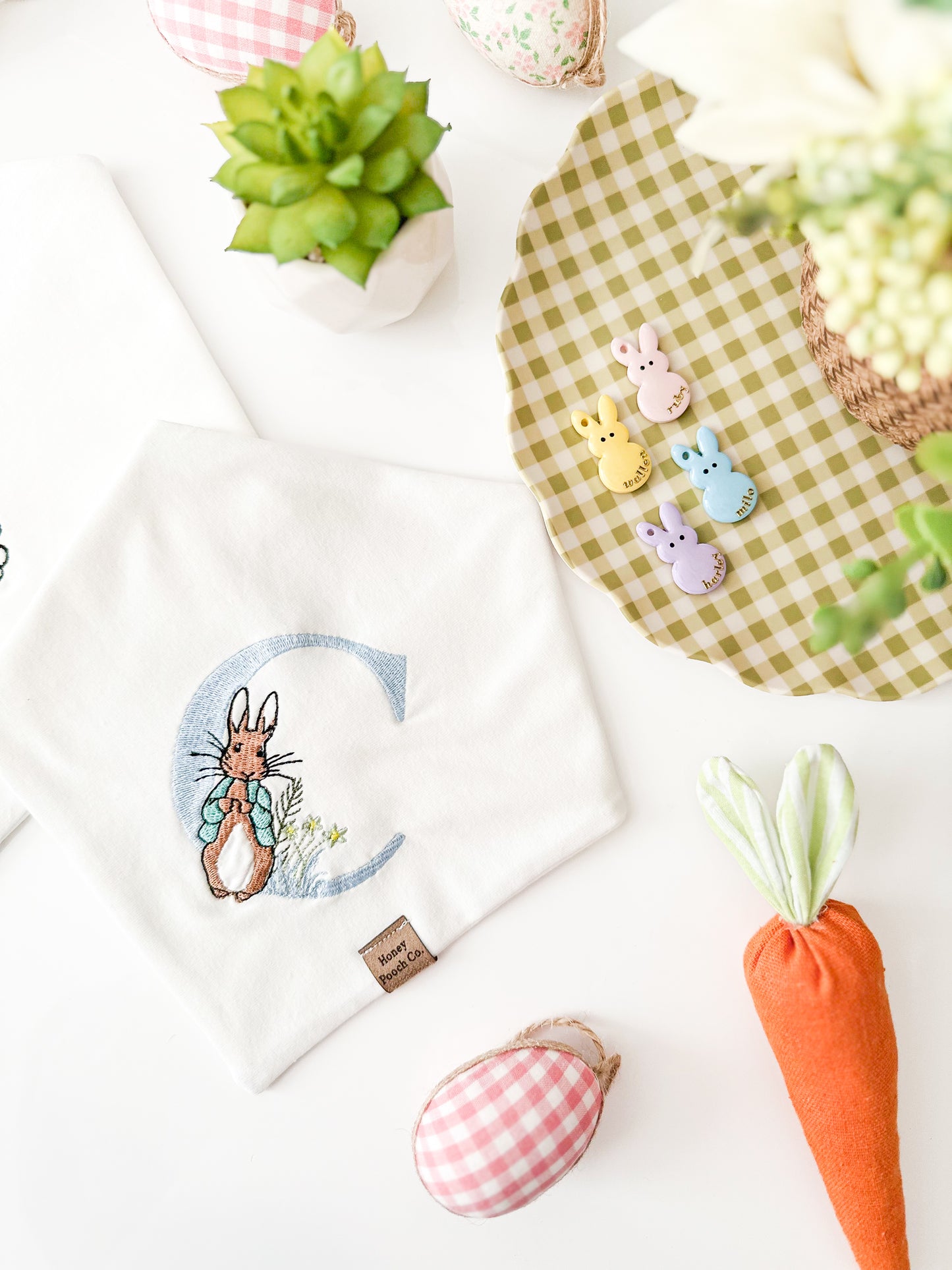 peter rabbit initial | pet bandanna