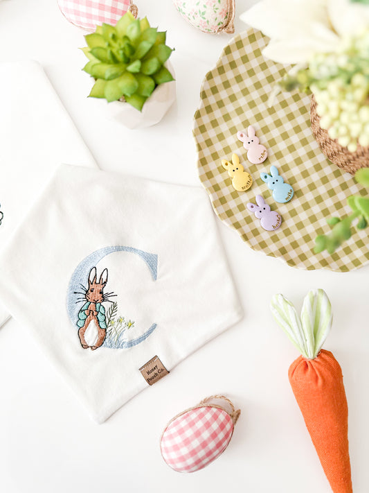 peter rabbit initial | pet bandanna