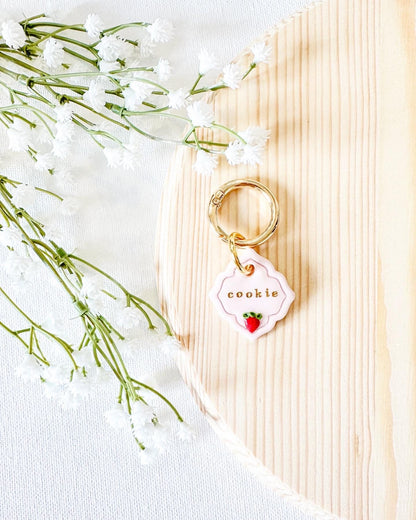 strawberry| pet id tag