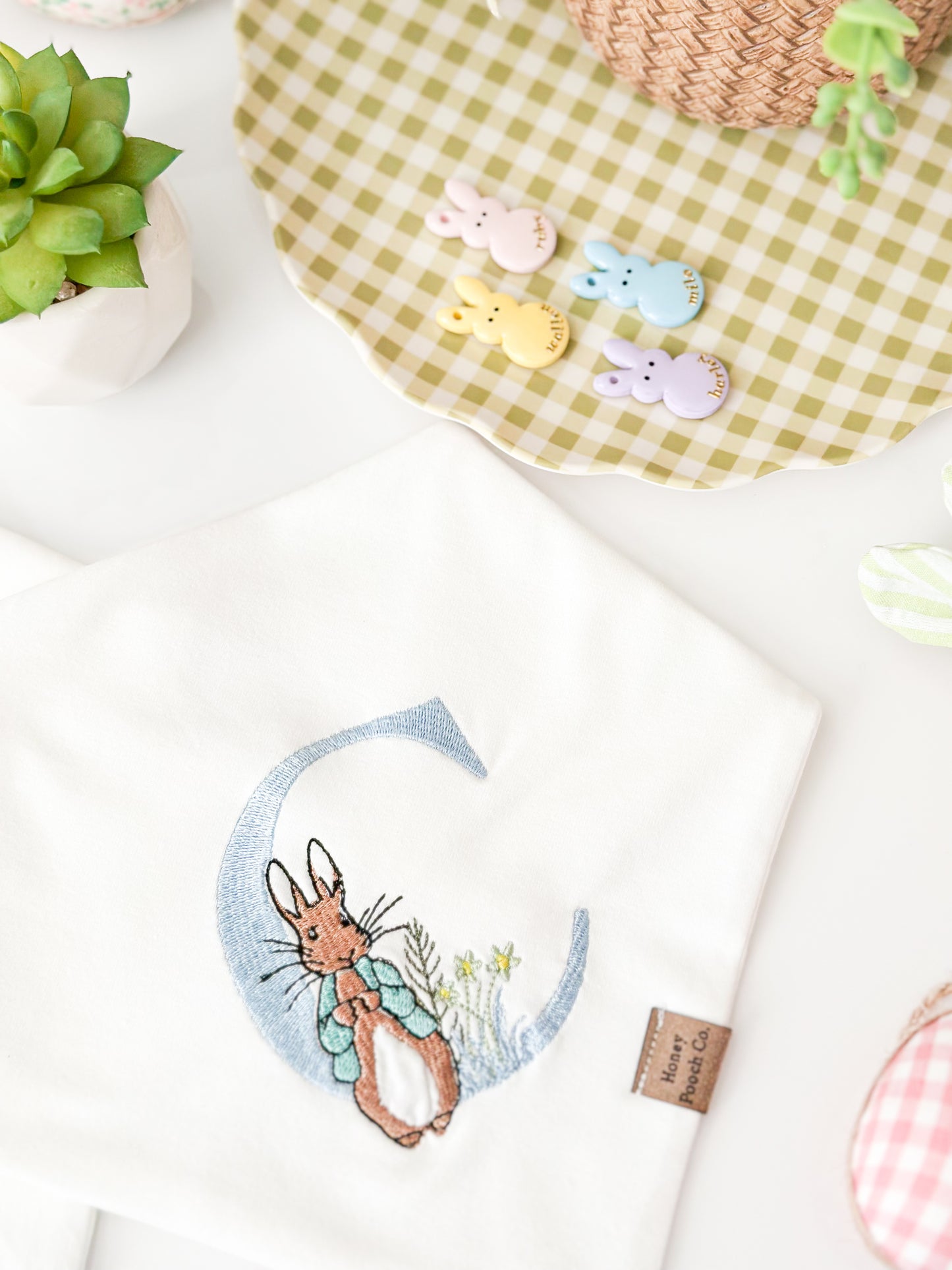 peter rabbit initial | pet bandanna