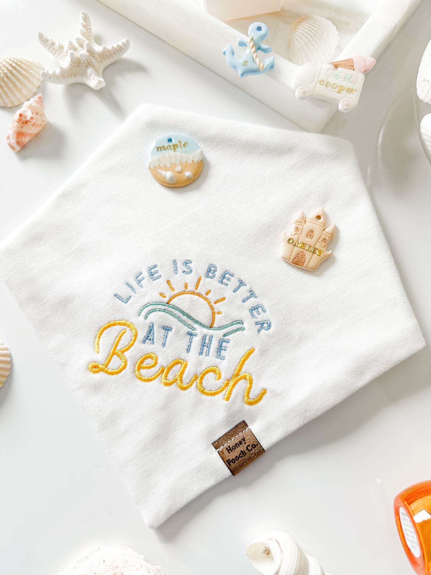 "life is better at the beach"| pet bandana