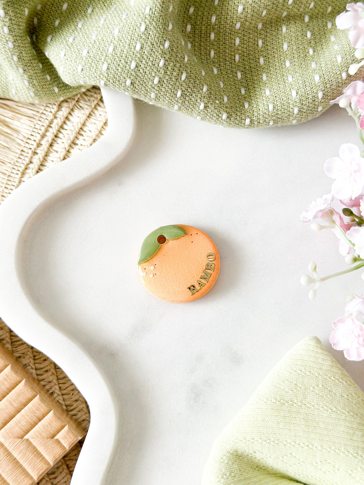 tangerine | pet id tag