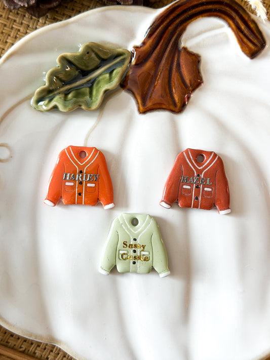 cardigan | pet id tag