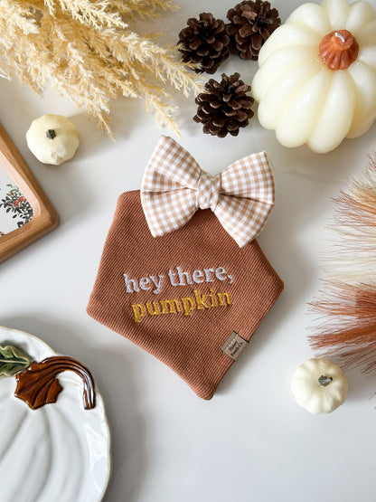 "hey there, pumpkin" | pet bandana
