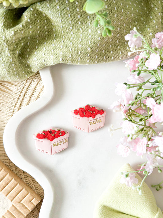 basket of strawberries | pet id tag