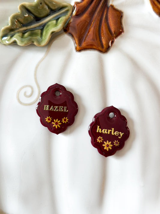autumn bloom | pet id tag