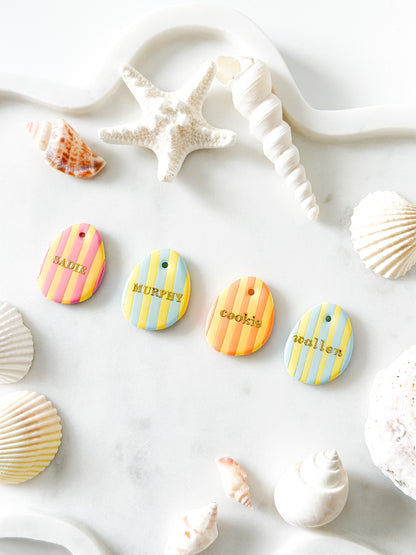 cabana stripes | pet id tag