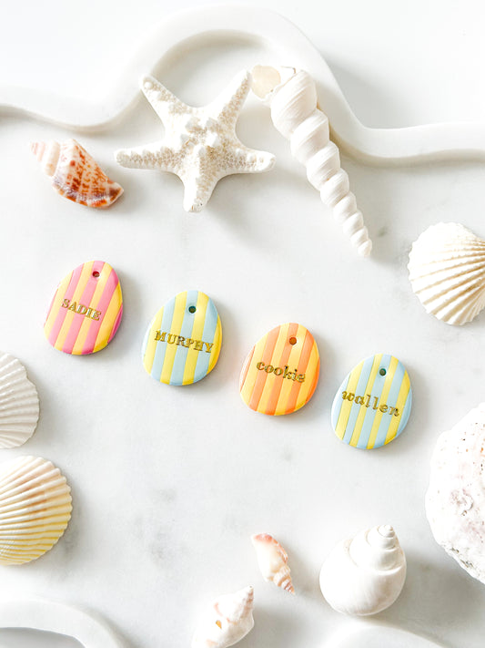 cabana stripes | pet id tag