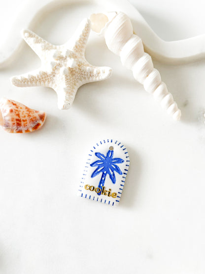 island palm | pet id tag