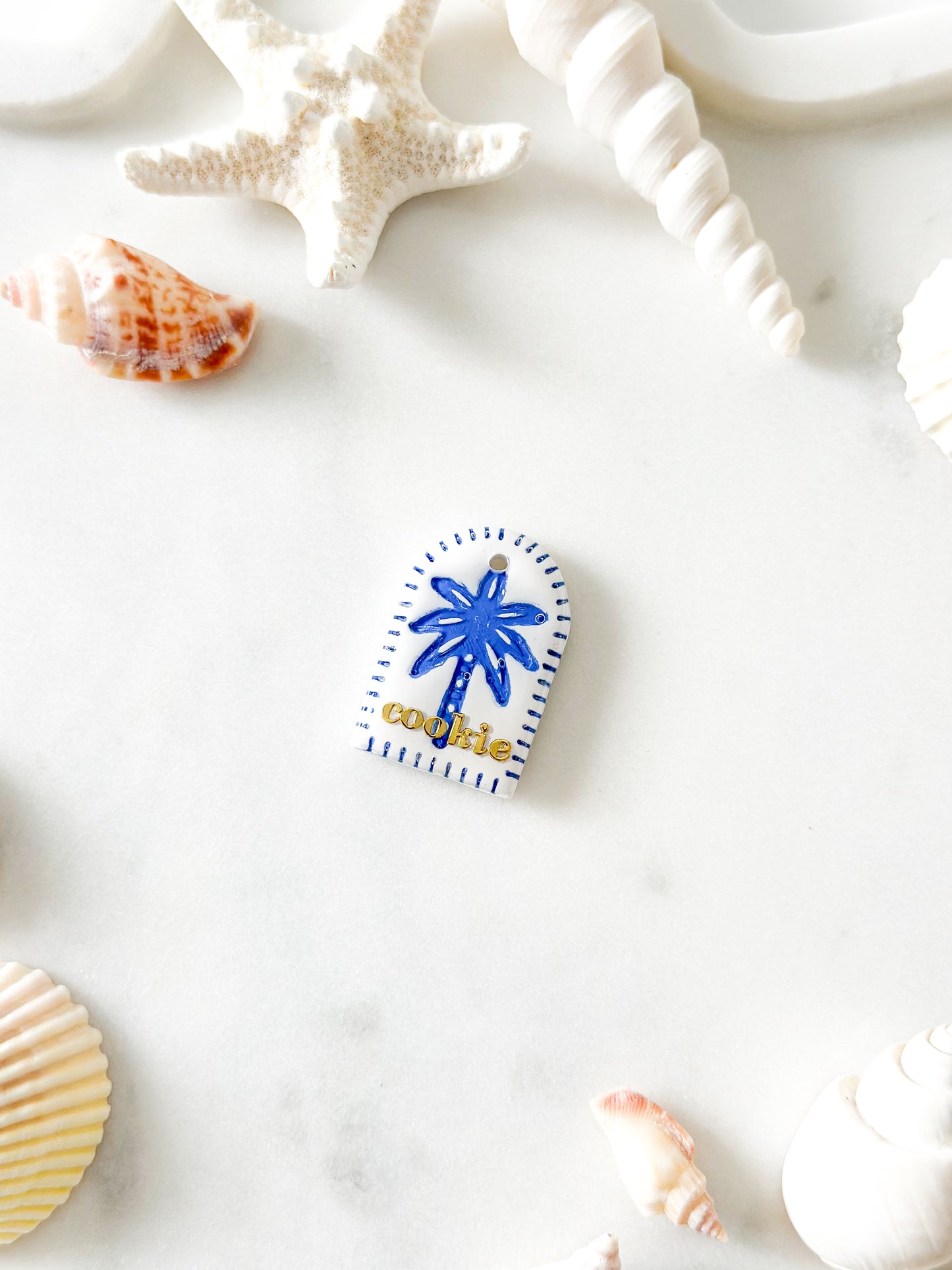 island palm | pet id tag