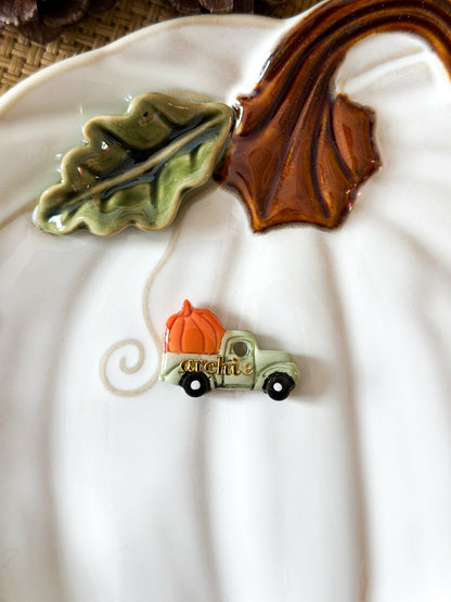 pumpkin truck | pet id tag