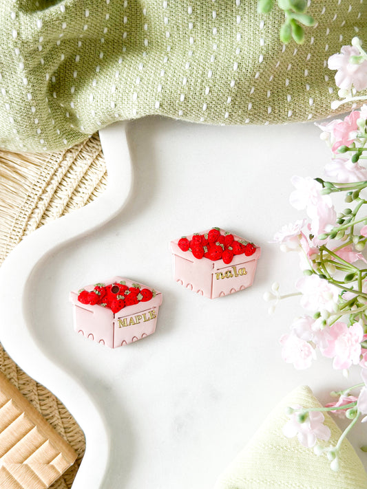 basket of strawberries | pet id tag