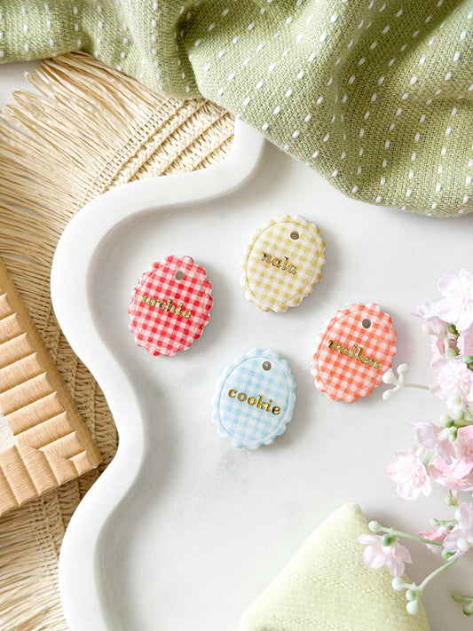 cottage gingham | pet id tag