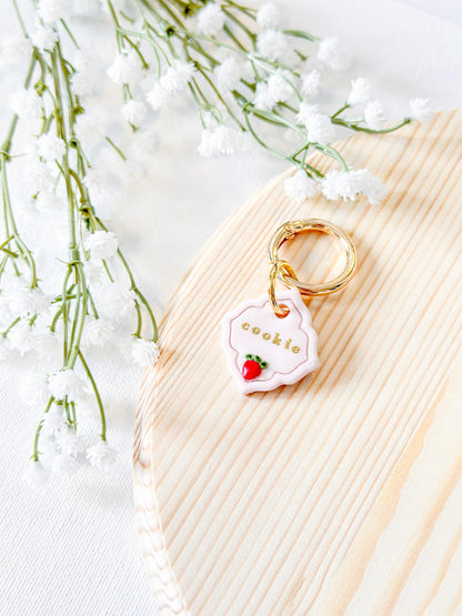strawberry| pet id tag