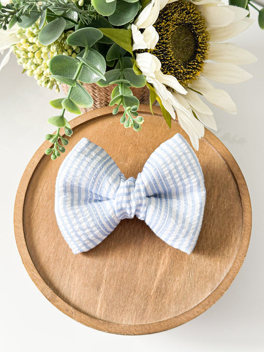 coastal stripes classic dog bow
