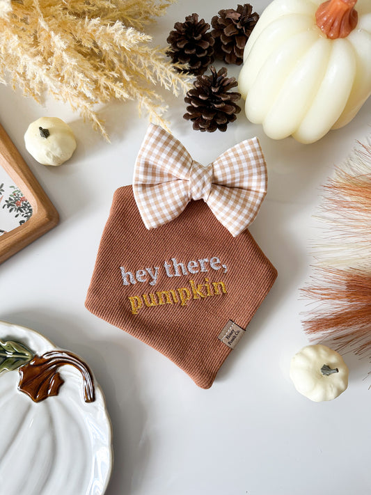 "hey there, pumpkin" | pet bandana
