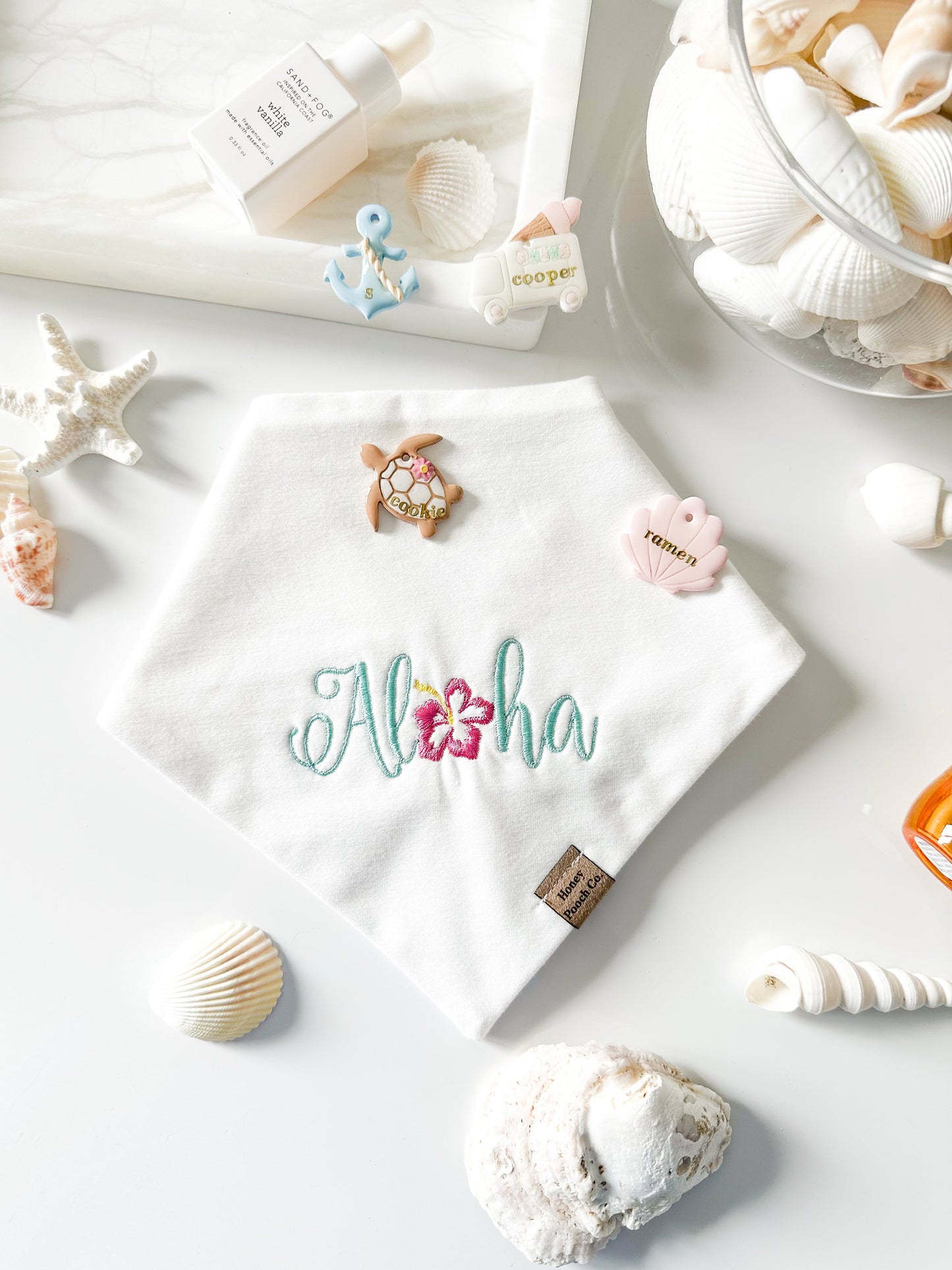 "aloha"| pet bandanna