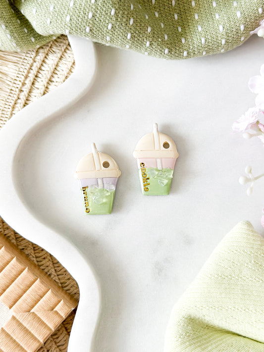 iced matcha latte | pet id tag