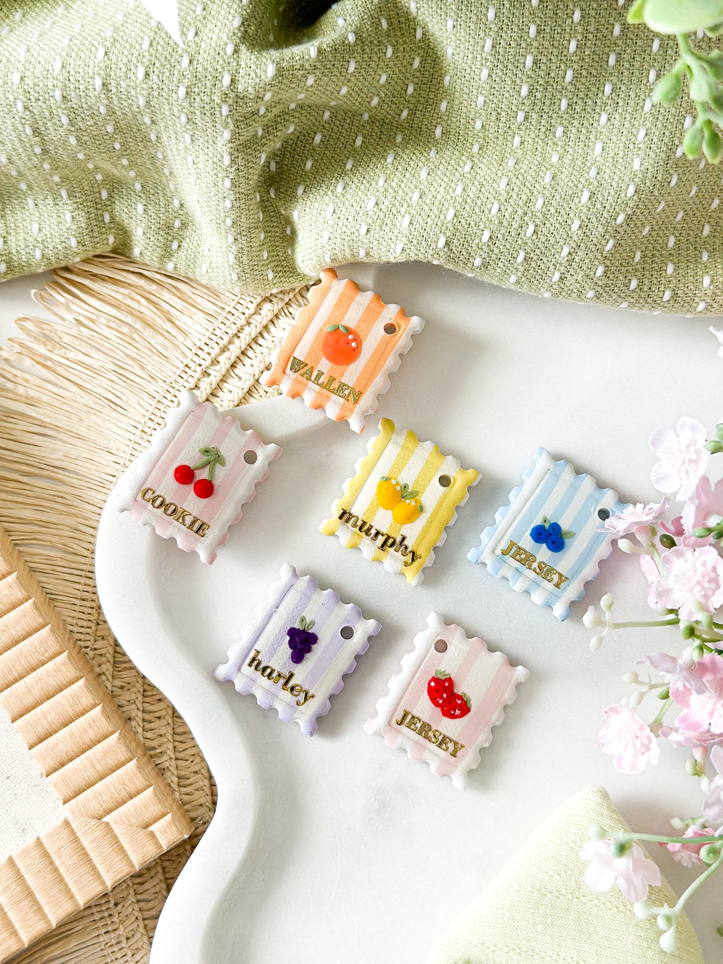 fruit postage stamp | pet id tag