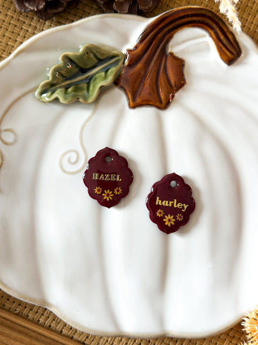 autumn bloom | pet id tag