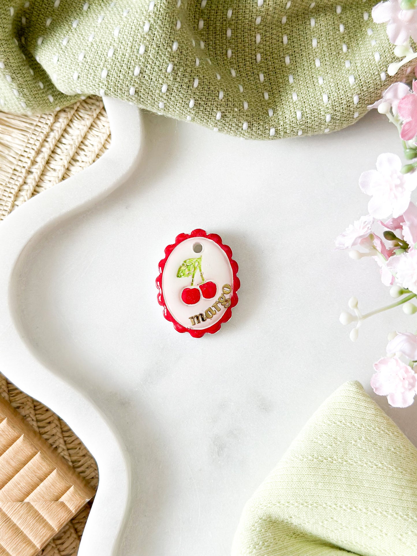 cherries drop | pet id tag