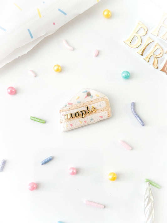 confetti cake slice | pet id tag