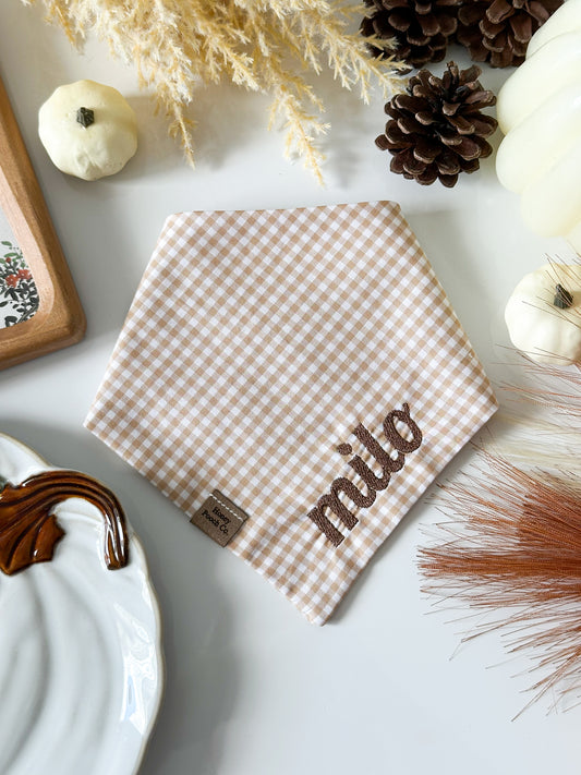 neutral gingham | pet bandana