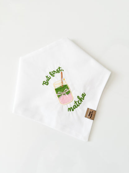 "but first, matcha"| pet bandana