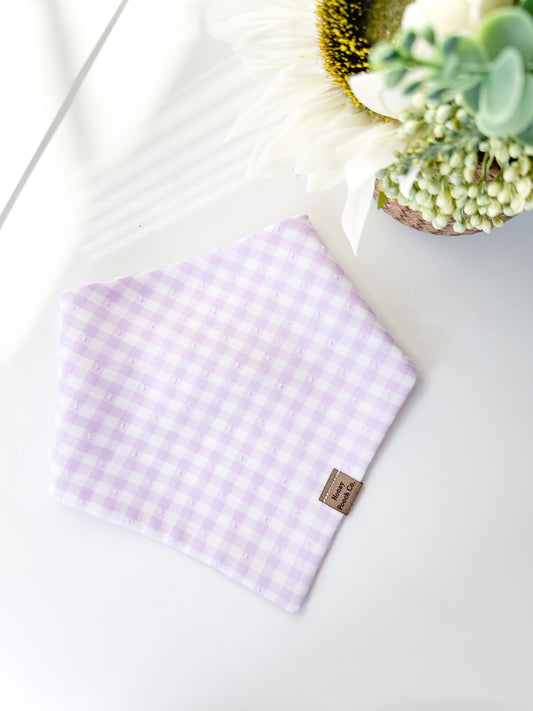 ditsy purple gingham | pet bandanna