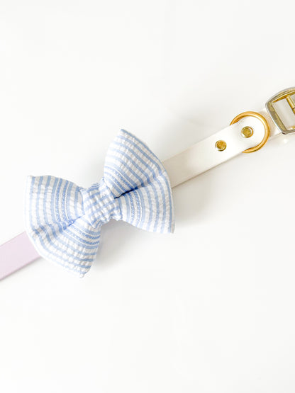 coastal stripes classic dog bow
