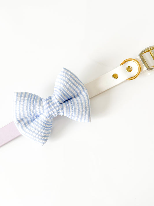 coastal stripes classic dog bow