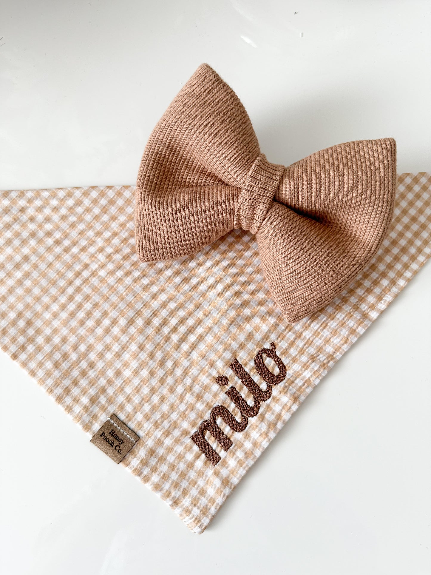 neutral gingham | pet bandana
