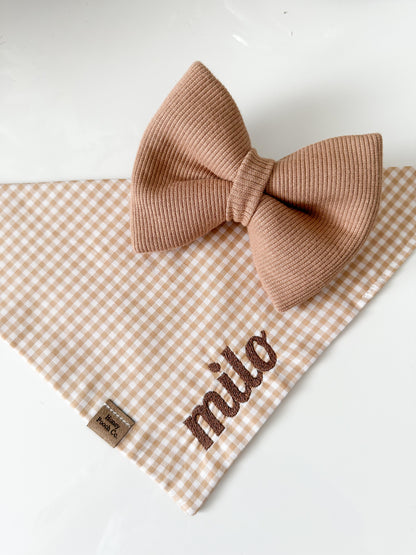 neutral gingham | pet bandana